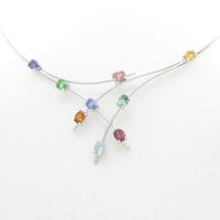 750WG カラーストーンネックレス