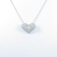 750WG ハート パヴェ ダイヤモンドネックレス