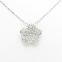 750WG／K18WG フラワー ダイヤモンドネックレス10％引き