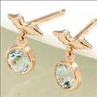 Jeunefille-ジュヌフィーユ-ピンクゴールド×スカイブルートパーズピアス