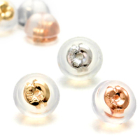 K10ゴールドシリコンダブルピアスキャッチ（ペア）