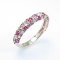 K18PG カラーストーンピンキーリング