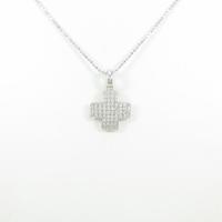 K18WG クロス ダイヤモンドネックレス10％引き