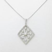 K18WG スノーフレイク ダイヤモンドネックレス