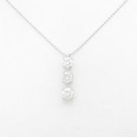 K18WG スリーストーン ダイヤモンドネックレス