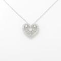 K18WG ハート ダイヤモンドネックレス