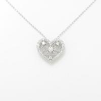 K18WG ハート ダイヤモンドネックレス