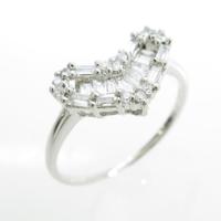 K18WG ハート ダイヤモンドリング