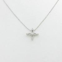 K18WG フラワー ダイヤモンドネックレス10％引き