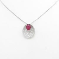 K18WG ルビーネックレス