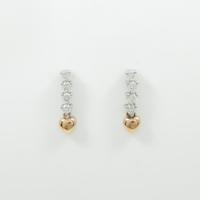 K18WG／K18PG ハート ダイヤモンドピアス