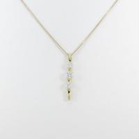 K18YG 2WAY スリーストーン ダイヤモンドネックレス