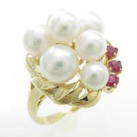 K18YG アコヤパールリング30％引き