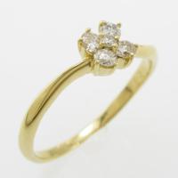 K18YG フラワー ダイヤモンドリング