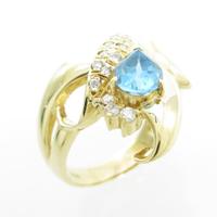 K18YG ブルートパーズリング