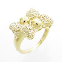 K18YG リボン ダイヤモンドリング