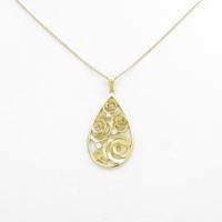 K18YG ローズ ダイヤモンドネックレス