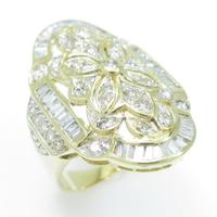 K18YG／K18WG フラワー ダイヤモンドリング