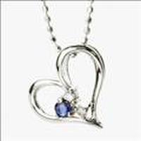 【送料無料】K10ホワイトゴールドサファイアネックレス