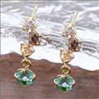 ジェムケリーイエローゴールドミントクォーツピアス