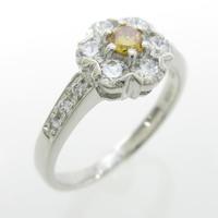 プラチナダイヤモンドリング 0．122ct・FVOY・SI1