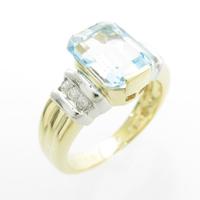 K18YG／PT ブルートパーズリング