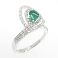 18KWG エメラルドリング