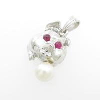 K18WG ピッグ アコヤパールペンダント