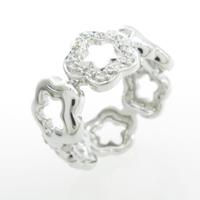 K18WG フラワー ダイヤモンドリング