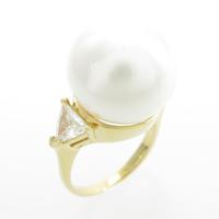 K18YG シロチョウパールリング