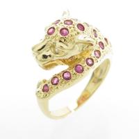 K18YG ヒョウ ルビーリング