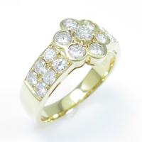 K18YG フラワー ダイヤモンドリング10％引き