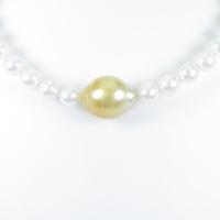 シルバークラスプ シロチョウパールネックレス