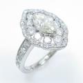 プラチナダイヤモンドリング 0．659ct・L・VS2・マーキスカット20％引き