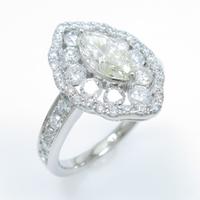 プラチナダイヤモンドリング 0．659ct・L・VS2・マーキスカット20％引き