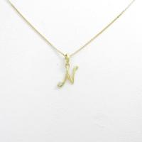 K18YG イニシャルN ダイヤモンドネックレス