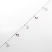 K18WG ハート トルマリンブレスレット