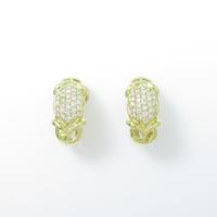 K18YG パヴェ ダイヤモンドピアス