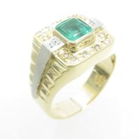 K18YG／PT エメラルドリング