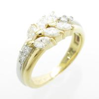 K18YG／PT ダイヤモンドリング