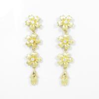 K18YG フラワー ダイヤモンドピアス