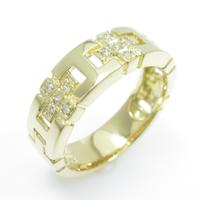 K18YG クロス ダイヤモンドリング