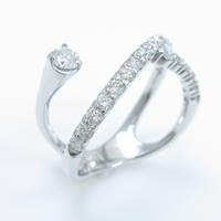 【リメイク】K18WG ダイヤモンド ピンキーリング