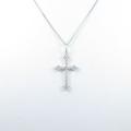 K18WG クロス ダイヤモンドネックレス