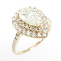 K18PG ダイヤモンドリング 1．109ct・VLY・VS1・ペアシェイプ