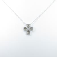 K18WG クロス ダイヤモンドネックレス