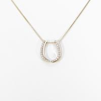 K18PG ホースシュー ダイヤモンドネックレス