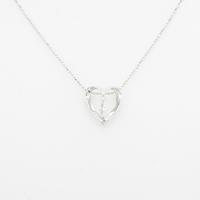 K18WG ハート ダイヤモンドネックレス