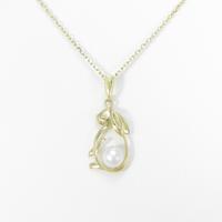K18YG ラビット アコヤパールネックレス