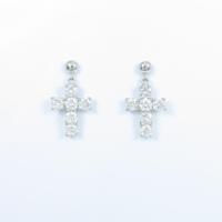 PT クロス ダイヤモンドピアス